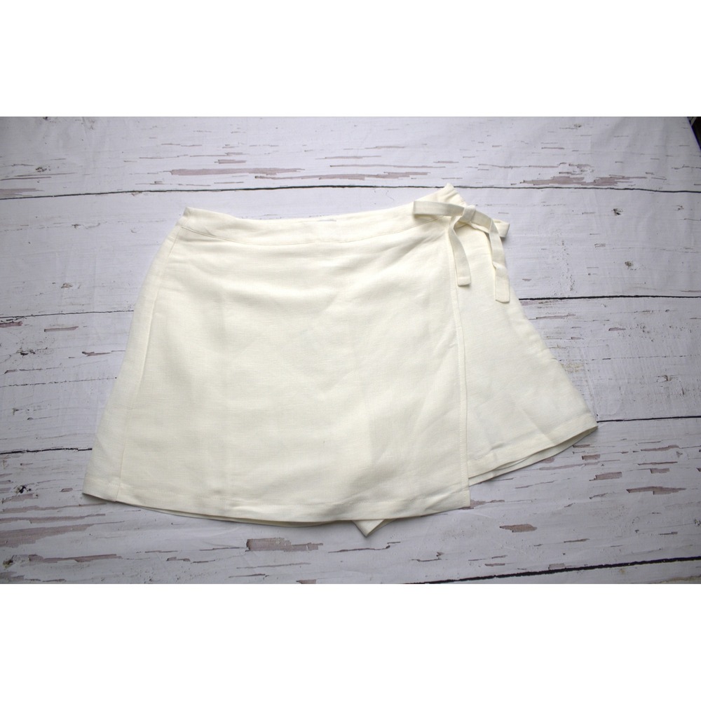 Petal + Pup Roxy Faux Wrap‎ Skort Linen Blend Ivory XL Coastal Summer